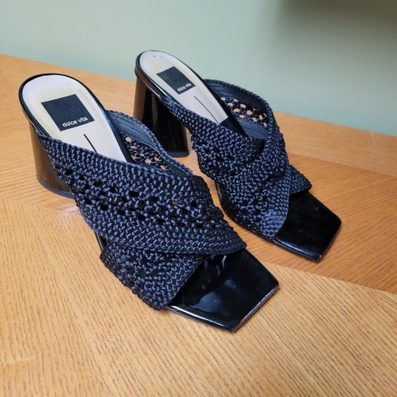 Dolce Vita Shoes - Dolce Vita, Black crochet front high heel sandal, Size 81/2M